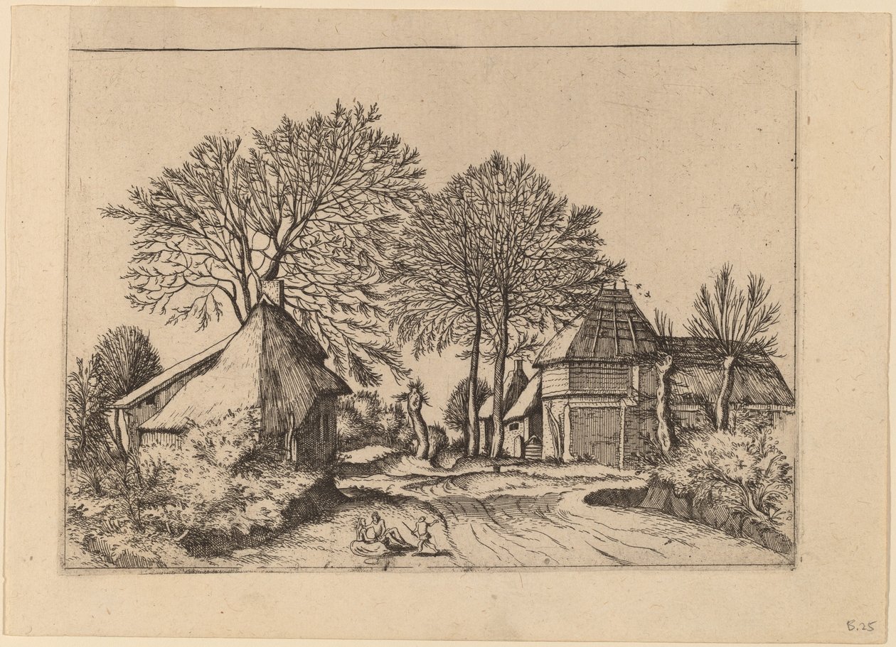 Strada con Fienile e Capanne da Johannes and Lucas van Doetechum after Master of the Small Landscapes