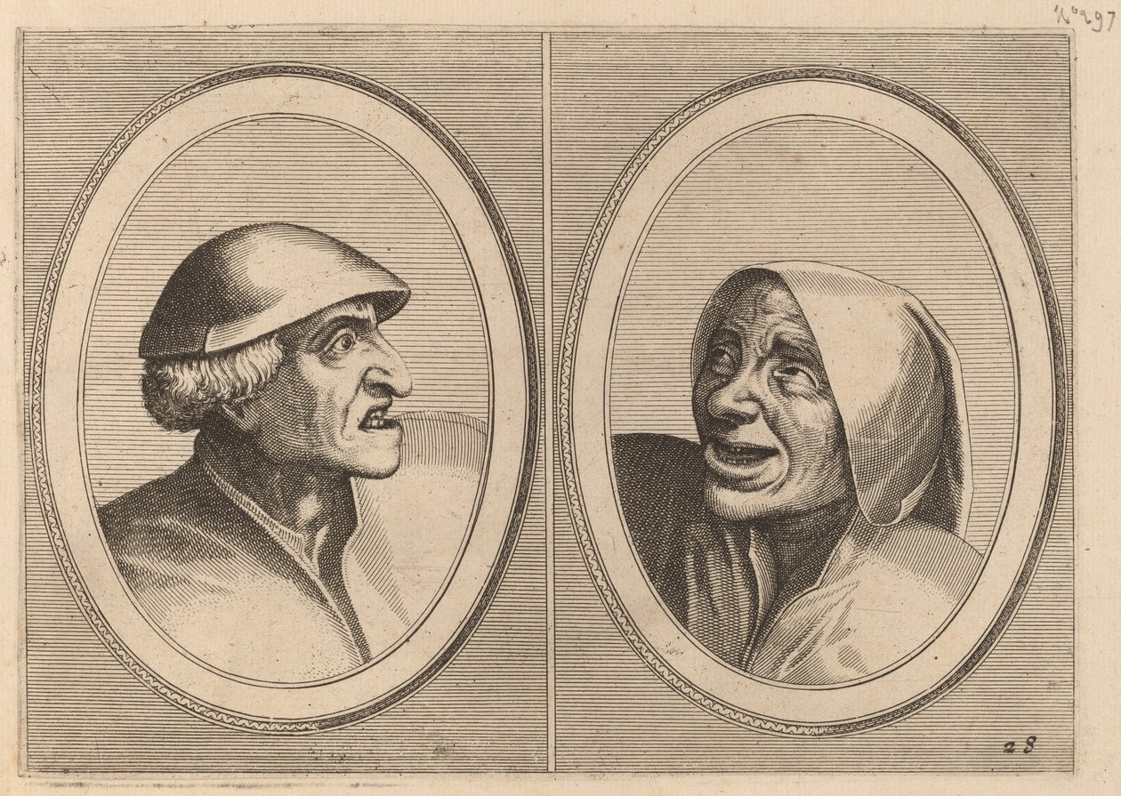 "Dief-achtighe Tijs" e "Nies Spoel-de-Nap" da Johannes and Lucas van Doetechum after Pieter Bruegel the Elder