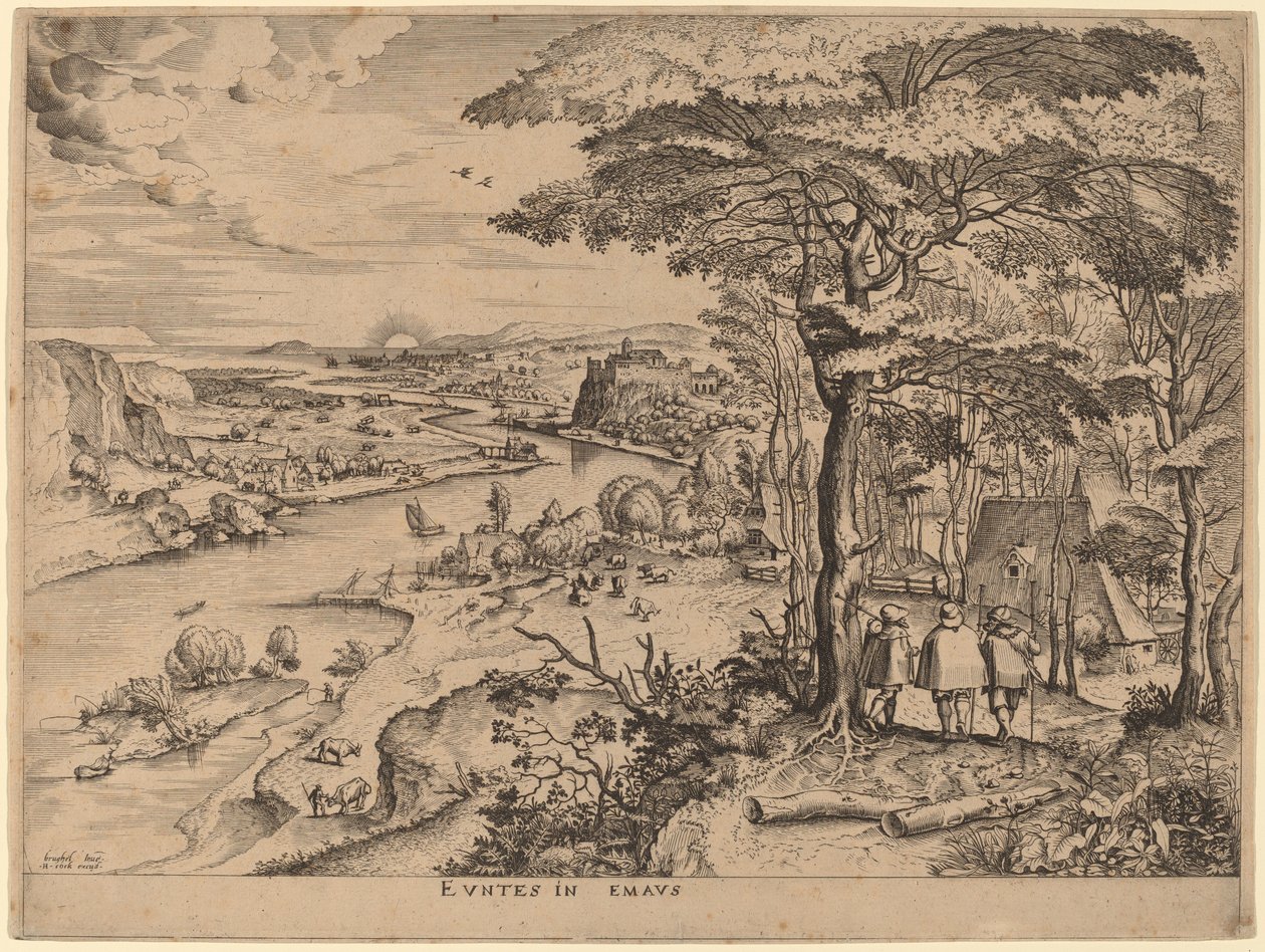 Euntes in Emaus (I pellegrini di Emmaus) da Johannes and Lucas van Doetechum after Pieter Bruegel the Elder