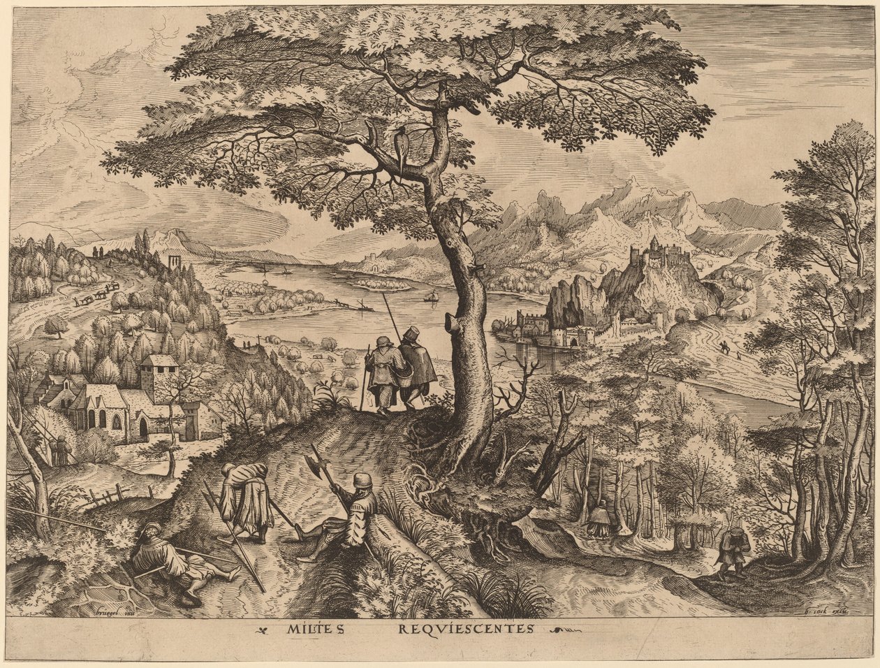 Milites Requiescentes (Soldati a riposo) da Johannes and Lucas van Doetechum after Pieter Bruegel the Elder