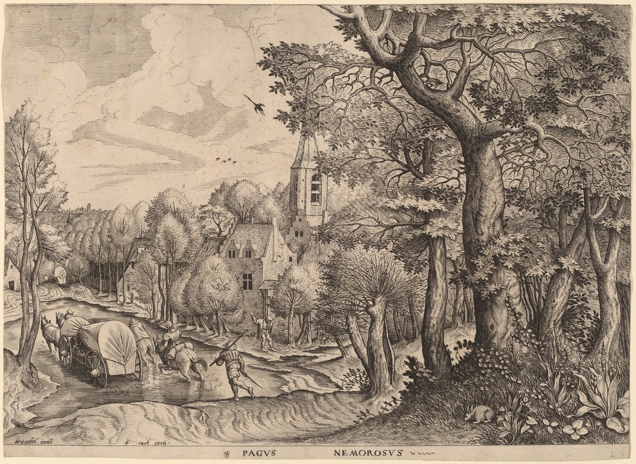 Pagus Nemorosus (Villaggio boscoso) da Johannes and Lucas van Doetechum after Pieter Bruegel the Elder