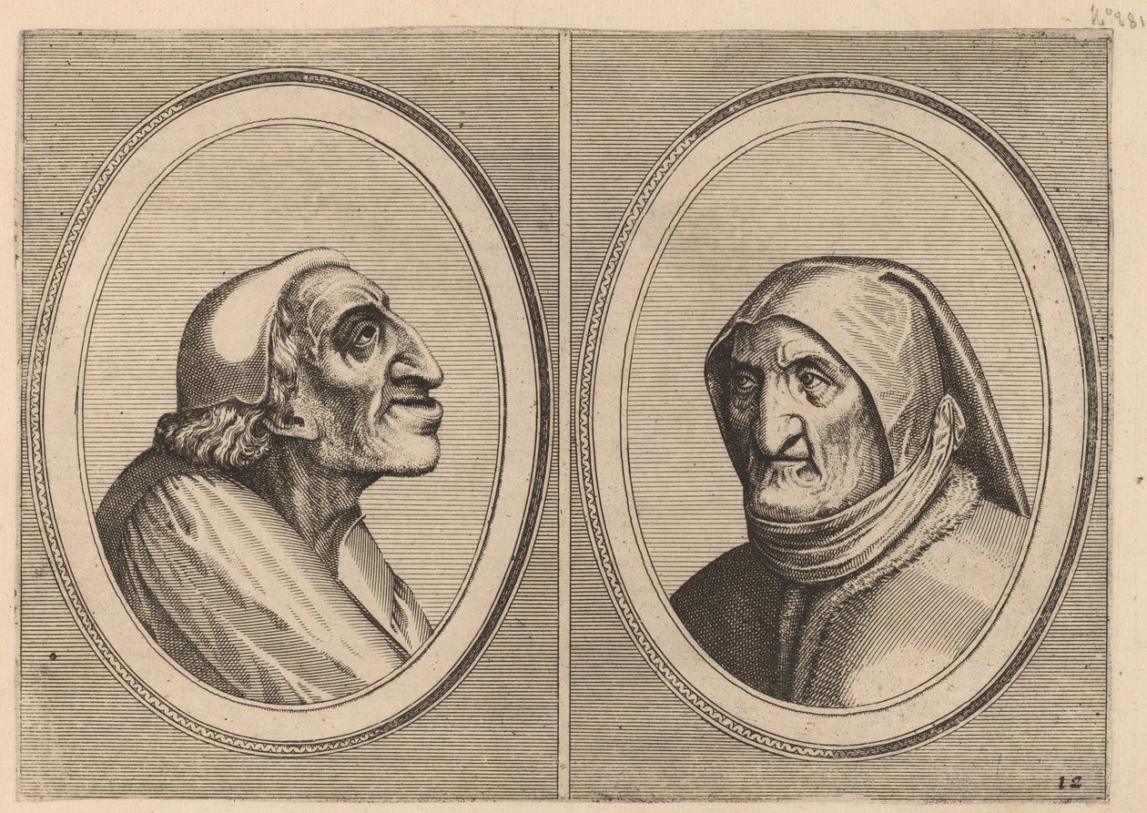 "Pater Muylaert" e "Mater Bille-bloots" da Johannes and Lucas van Doetechum after Pieter Bruegel the Elder