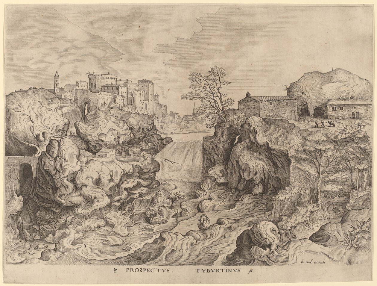 Prospectus Tyburtinus (Vista del Tevere) da Johannes and Lucas van Doetechum after Pieter Bruegel the Elder