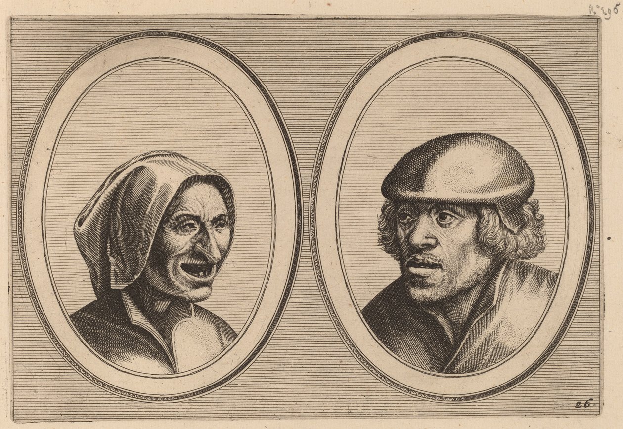 "Vrouw Verneem-al" e "Hans de Pluym-strijcker" da Johannes and Lucas van Doetechum after Pieter Bruegel the Elder