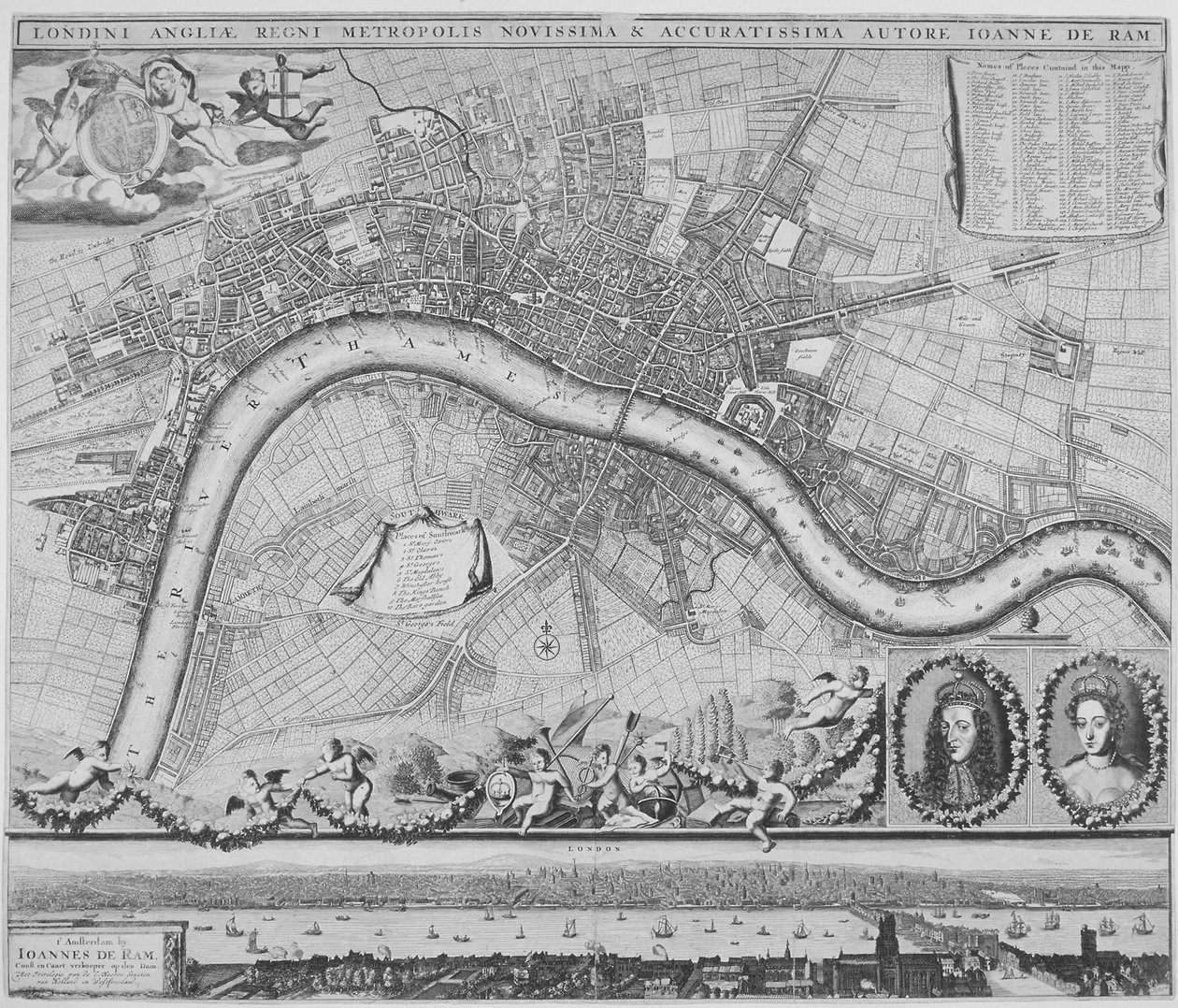 Mappa di Londra, 1690 da Johannes de Ram