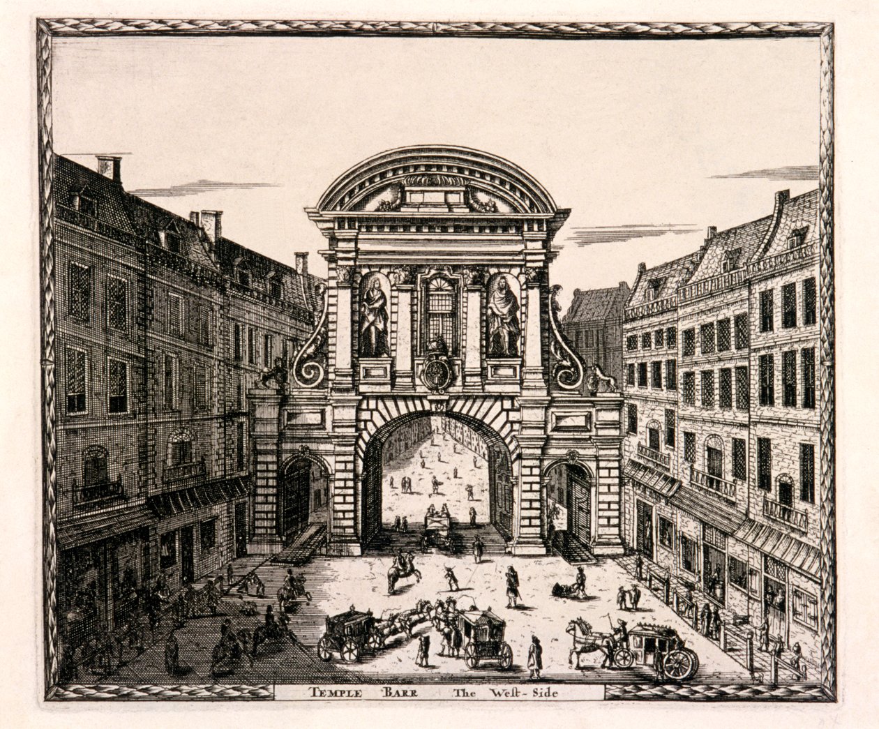 Temple Bar, Londra, c1700 da Johannes de Ram