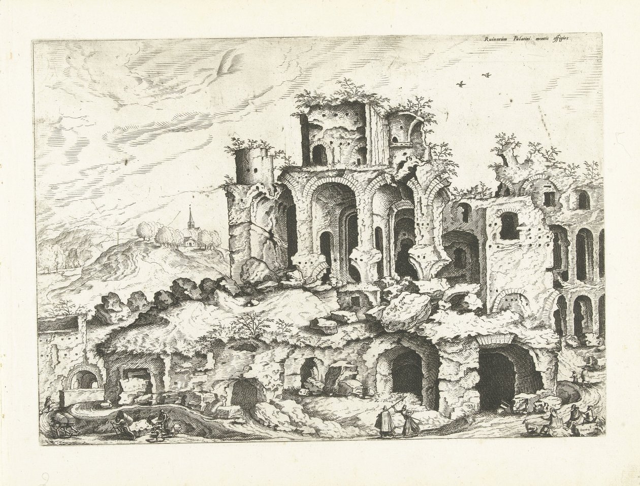 Terza veduta delle rovine del Palatino da Johannes of Lucas van Doetechum (attributed to)
