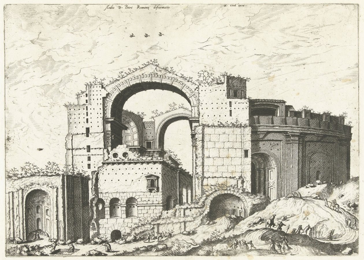 Veduta della Basilica di San Pietro a Roma da Johannes of Lucas van Doetechum (attributed to)