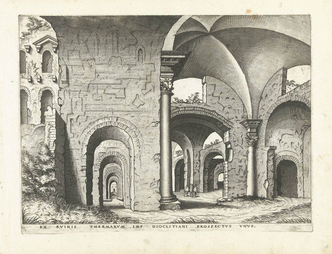 Veduta delle Terme di Diocleziano da Johannes of Lucas van Doetechum (attributed to)