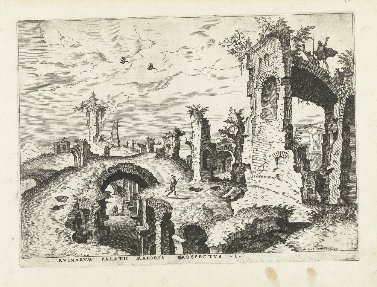 Veduta delle rovine sul Palatino da Johannes of Lucas van Doetechum (attributed to)
