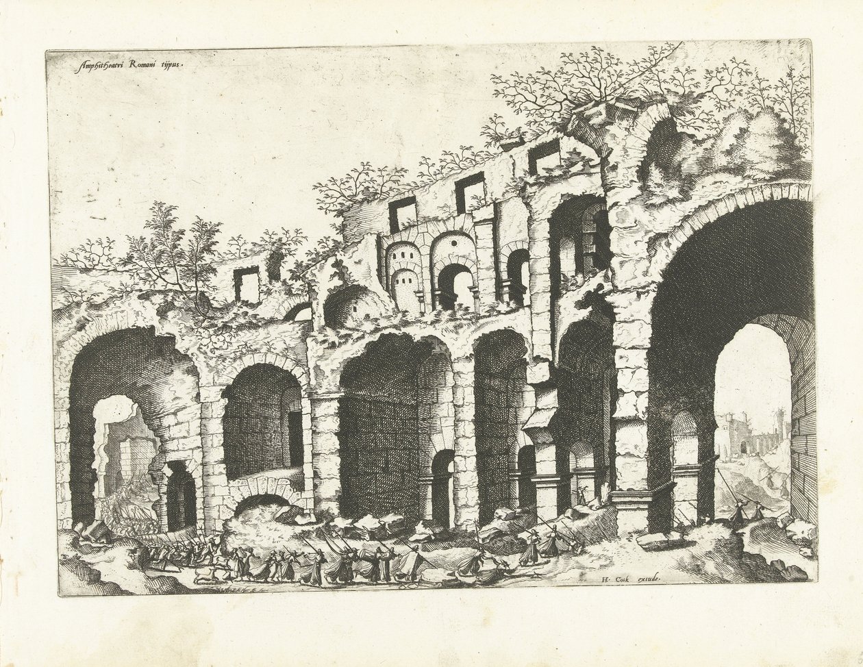 Veduta di un anfiteatro probabilmente il Colosseo da Johannes of Lucas van Doetechum (attributed to)