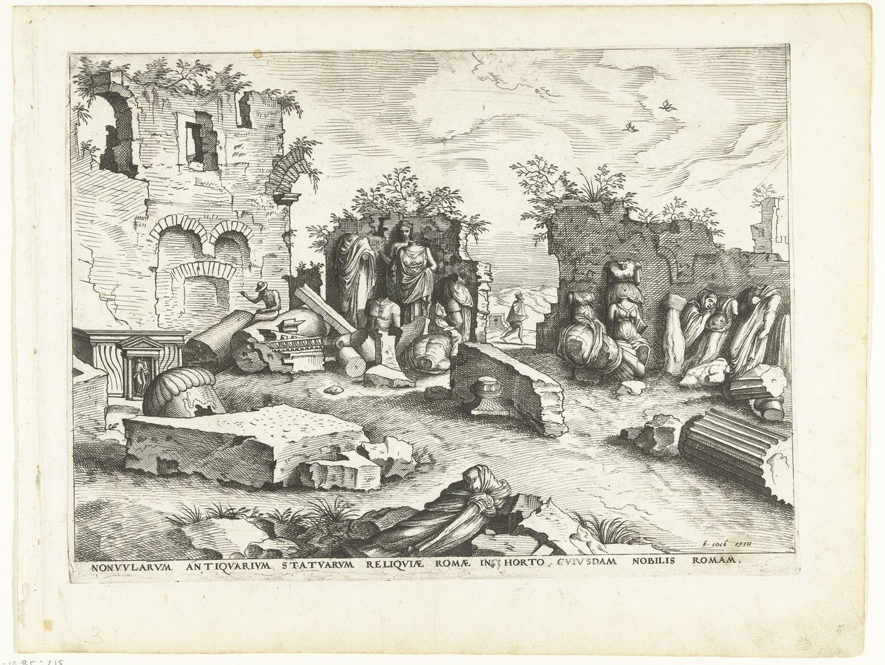 Giardino con frammenti di statue antiche da Johannes of Lucas van Doetechum (attributed to)