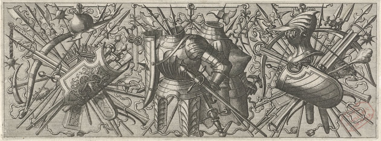 Fregio con due corazze da Johannes of Lucas van Doetechum