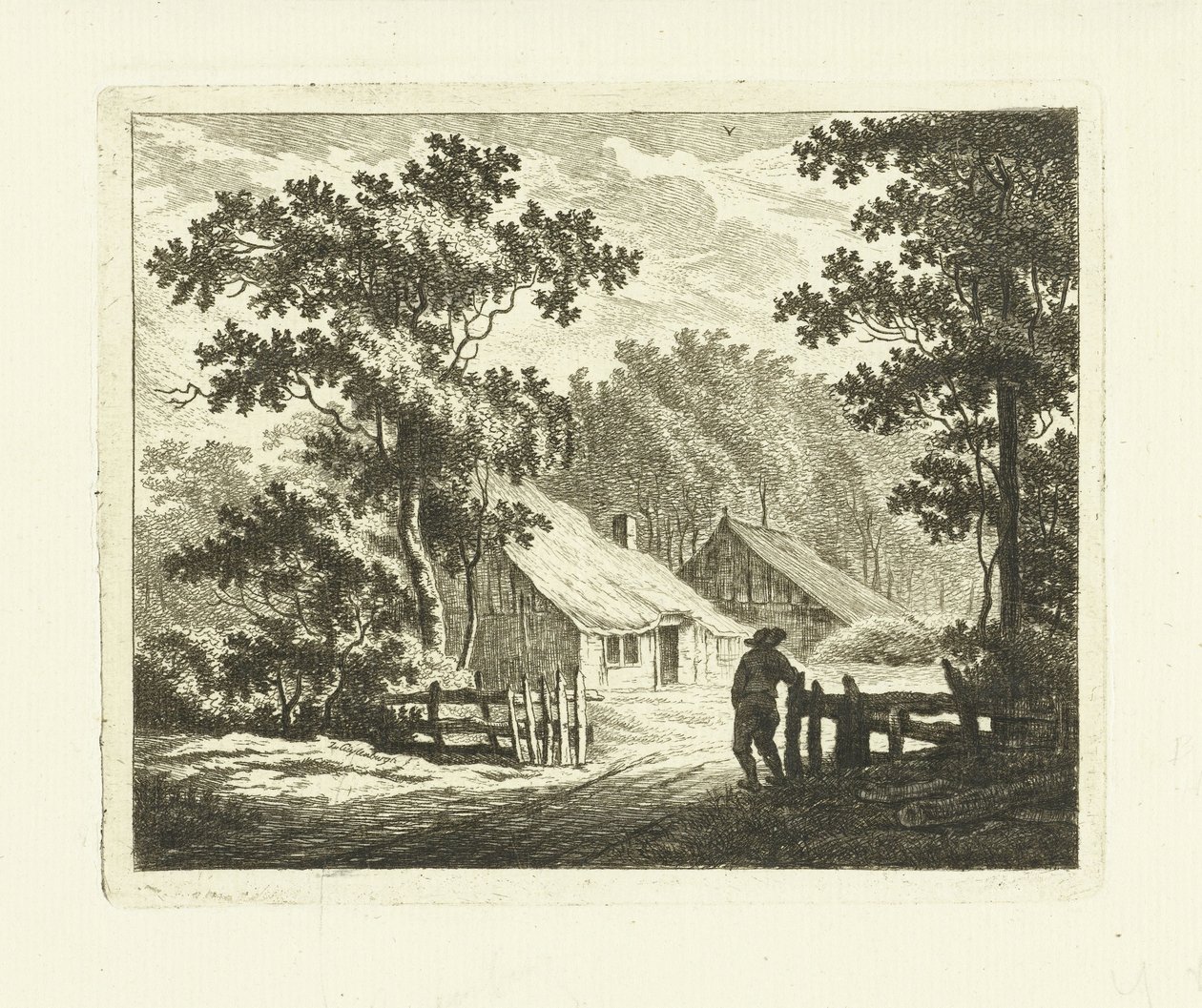Paesaggio con fattoria e cortile con recinzione da Johannes van Cuylenburgh
