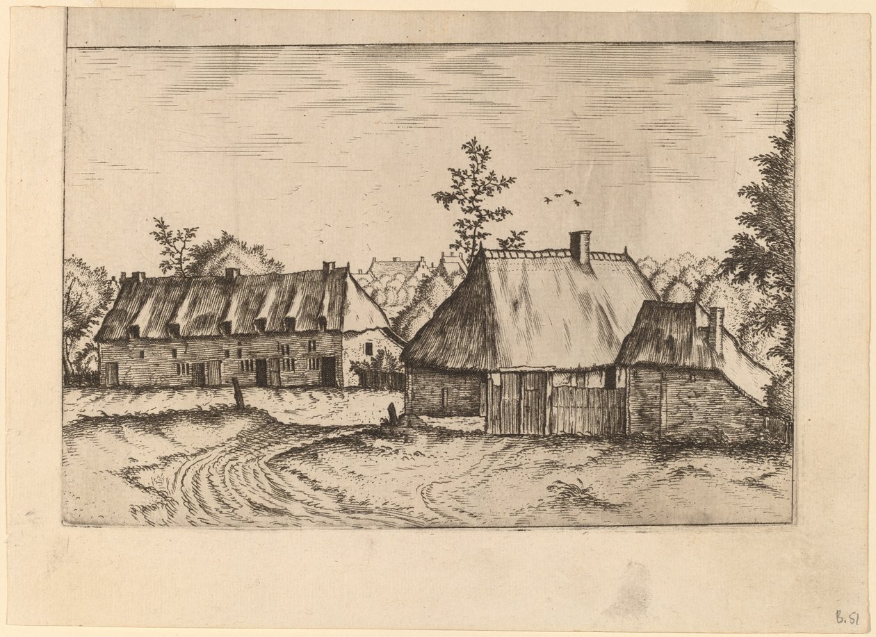 Fattoria e Fila di Case da Johannes van Doetechum, the Elder and Lucas