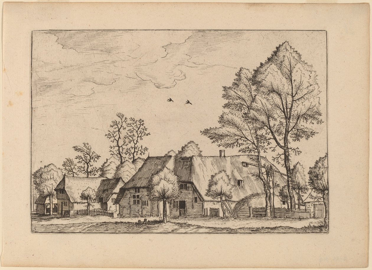 Grande fattoria con pozzo da Johannes van Doetechum, the Elder and Lucas