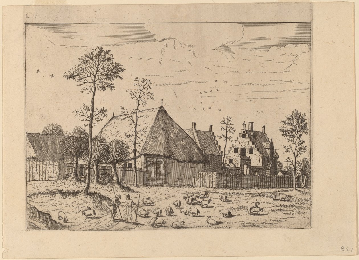 Capanno con cottage da Johannes van Doetechum, the Elder and Lucas