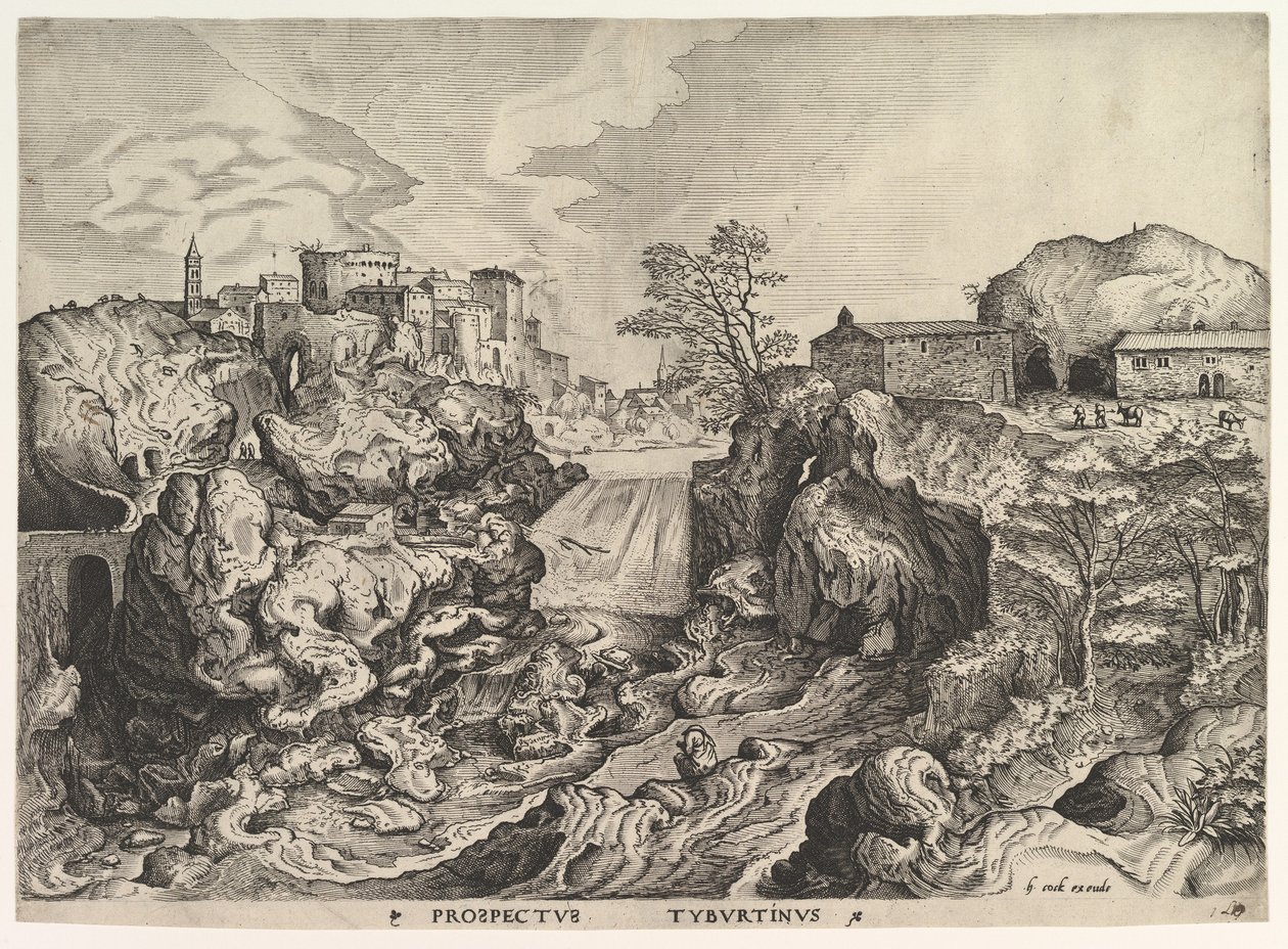 Vista del Tevere Tivoli Prospectus Tyburtinus da I Grandi Paesaggi da Johannes van Doetecum I