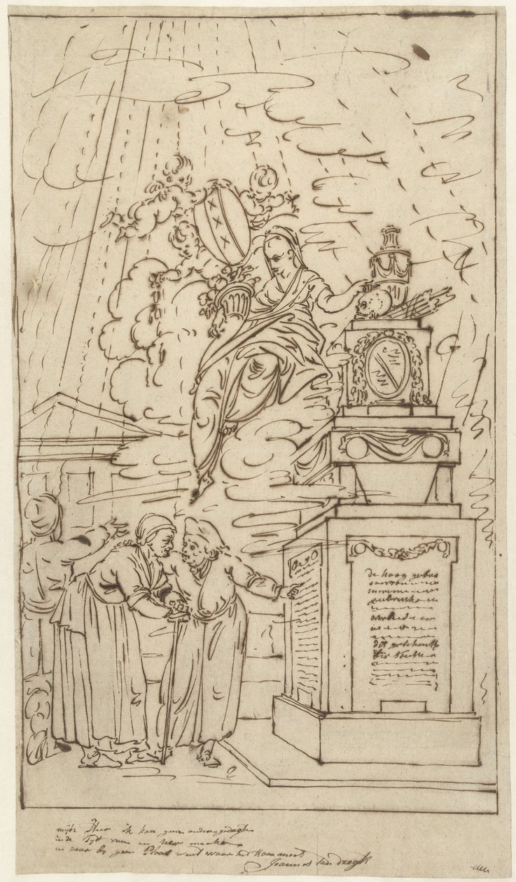Figure presso un monumento funebre da Johannes van Dregt
