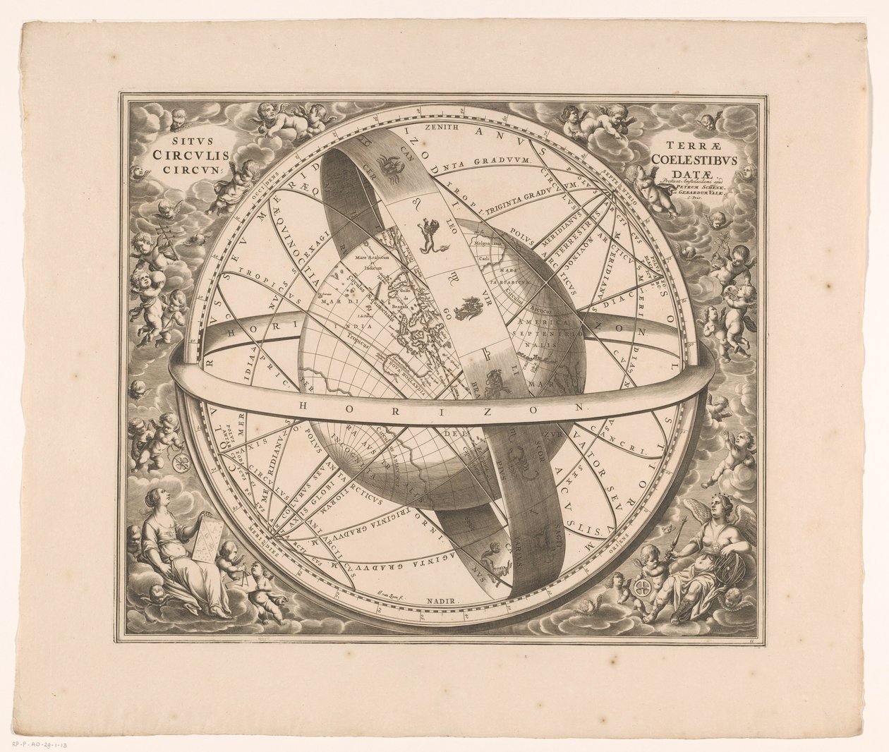 Carta celeste della Terra secondo il sistema di Tolomeo da Johannes van Loon