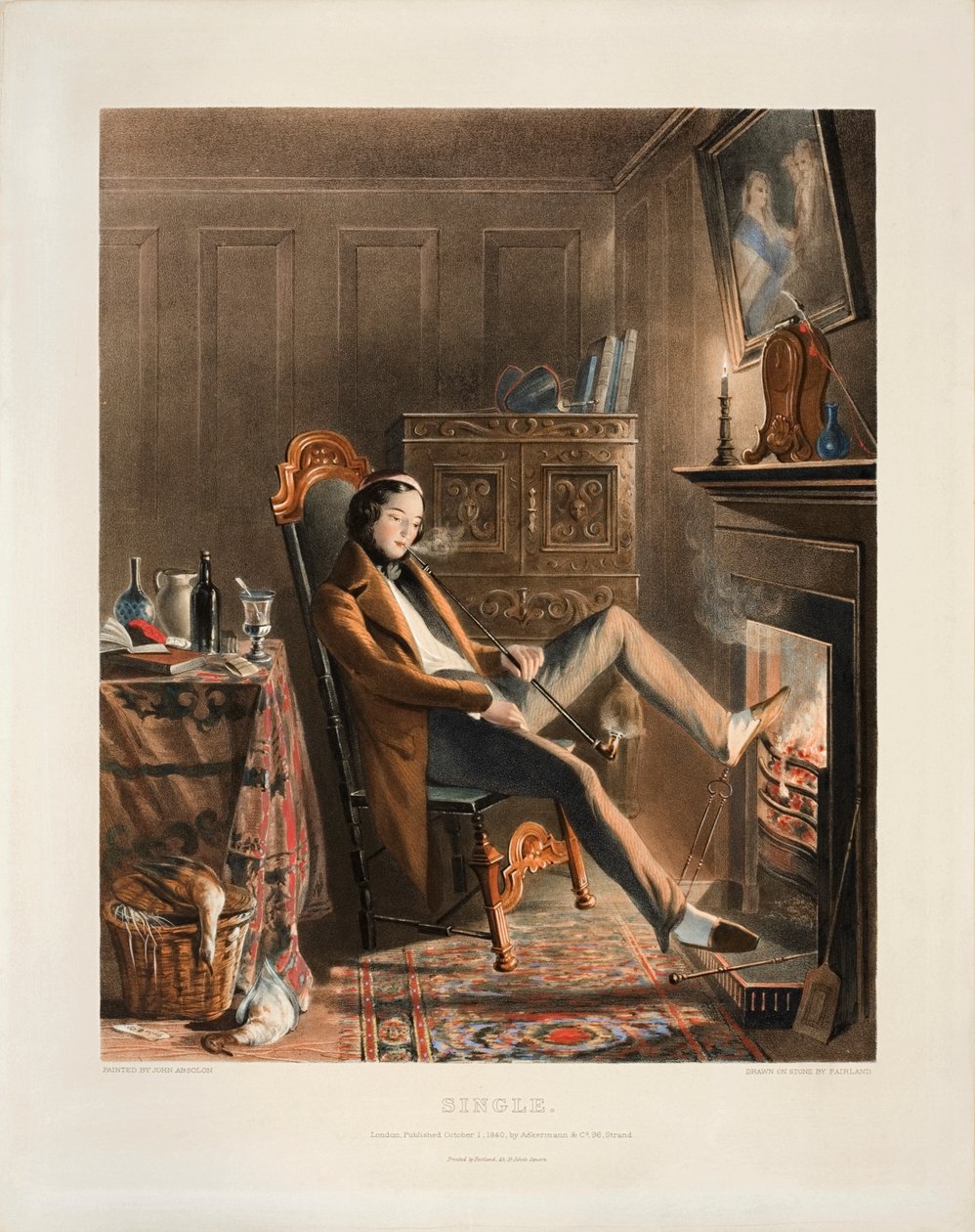 Single, litografia di Thomas Fairland, pubblicata da Ackermann e Co., 1840 da John Absolon