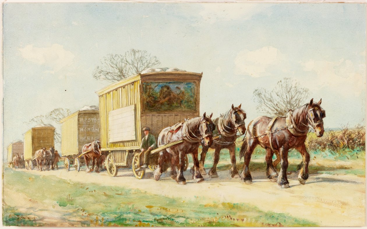 Menagerie itinerante sulla strada da John Atkinson