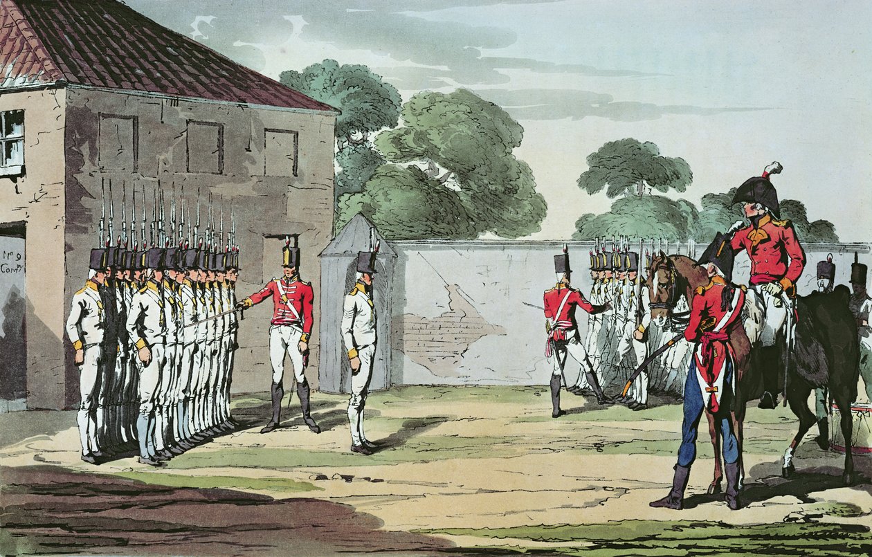 Soldati in Addestramento, 1807 da John Augustus Atkinson