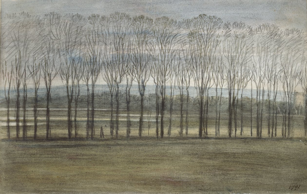 Vista dal Merton College, 28 febbraio 1791 da John Baptist Malchair