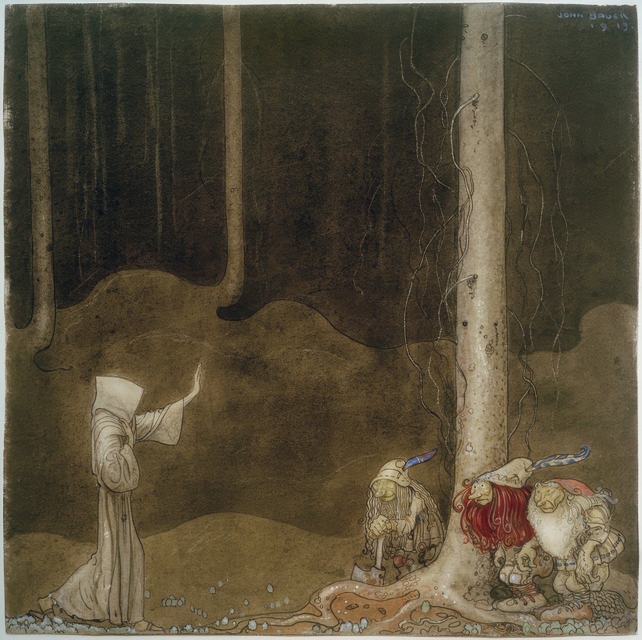 San Martino e tre troll da John Bauer