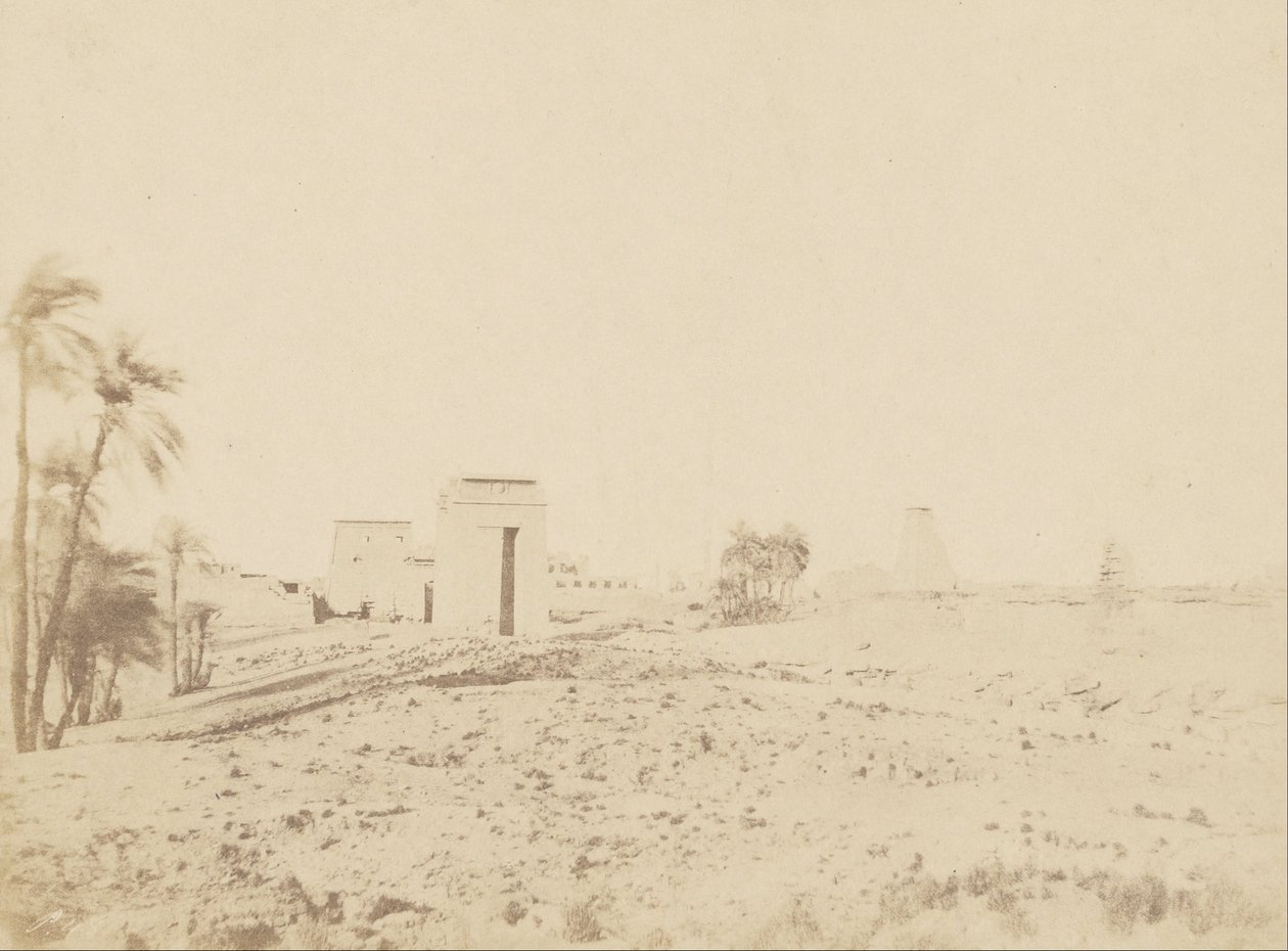 Tempio e palme, veduta delle rovine, Karnak da John Beasly Greene