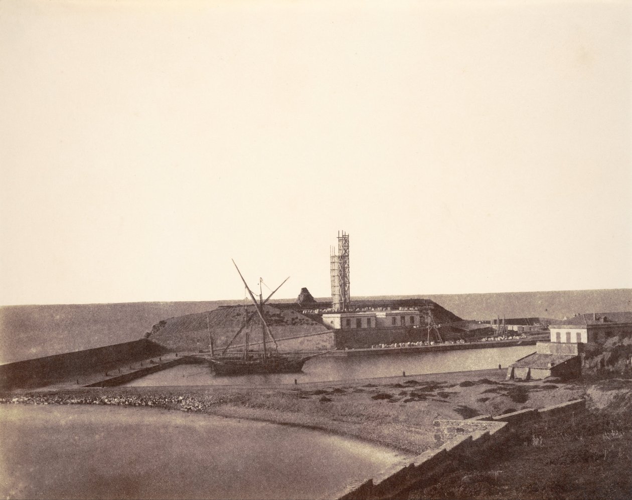 Faro in costruzione nel porto, Algeria da John Beasly Greene