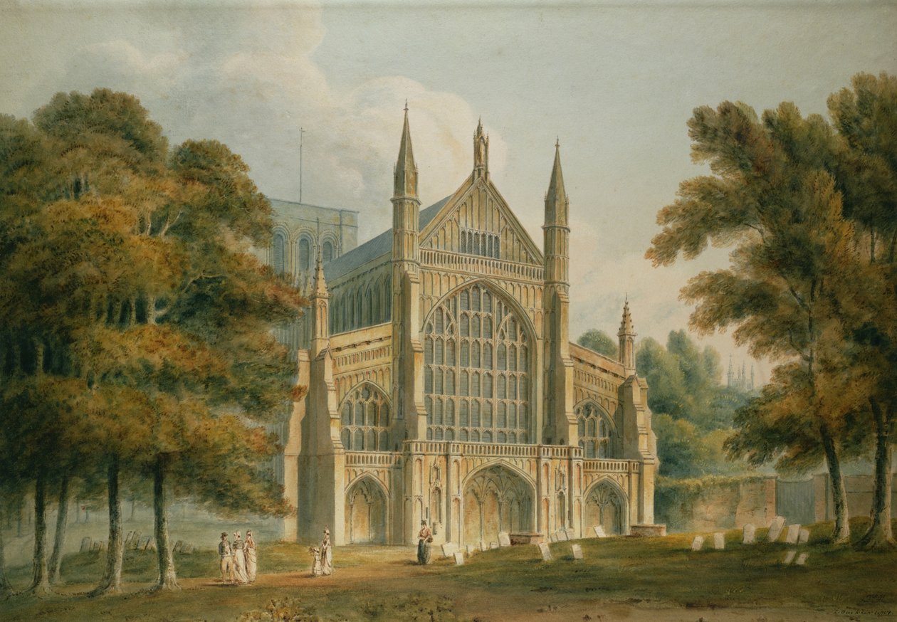 Cattedrale di Winchester: La Facciata da Nord-Ovest, 1801 da John Chessell Buckler