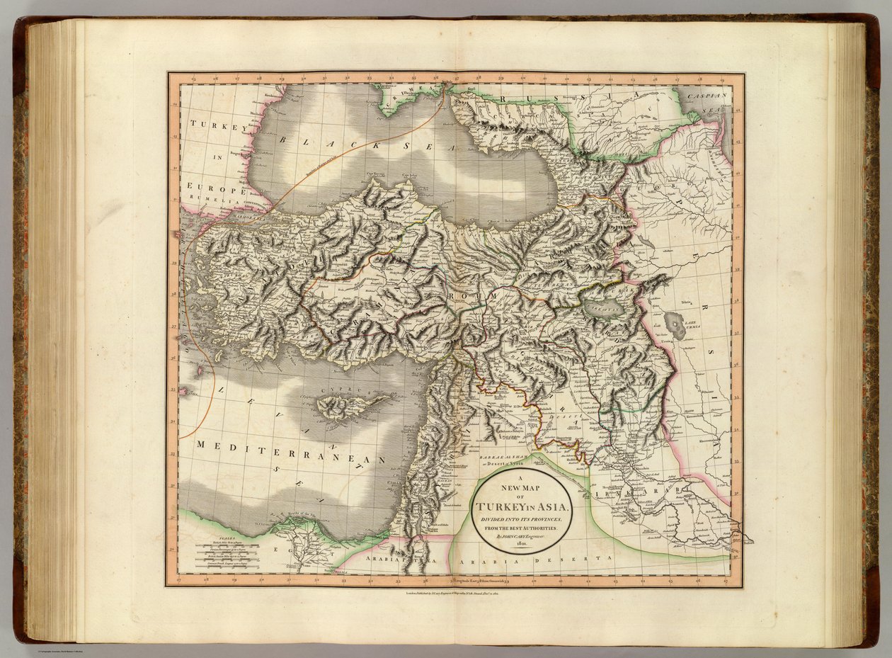 Nuova mappa della Turchia in Asia da John Cary