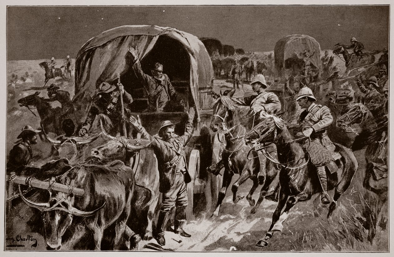 Attacco notturno a un convoglio boero da parte della fanteria montata sotto il colonnello Williams, dopo un disegno di un ufficiale britannico da John Charlton