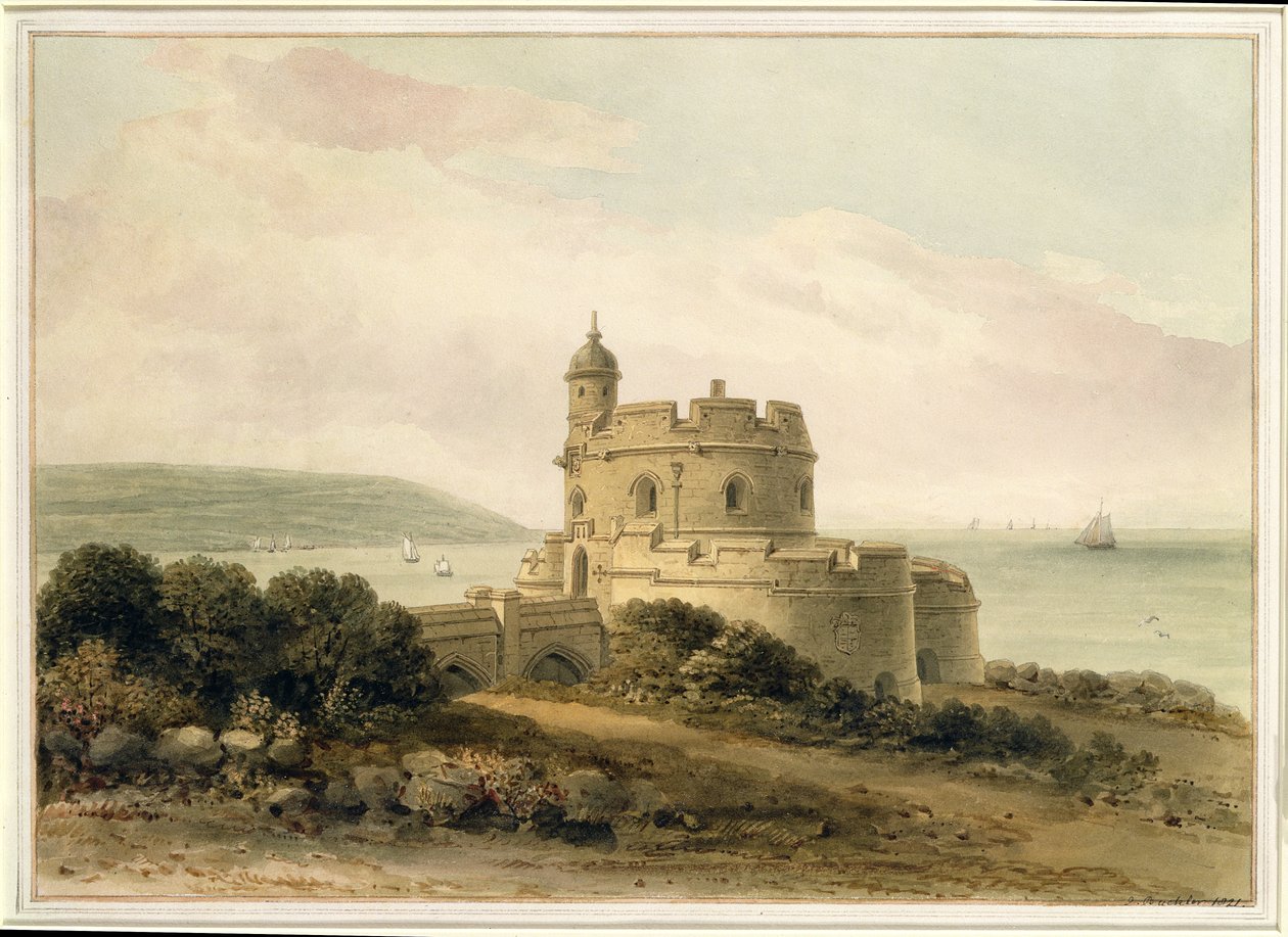 Castello di St. Mawes, Cornovaglia, 1821 da John Chessell Buckler