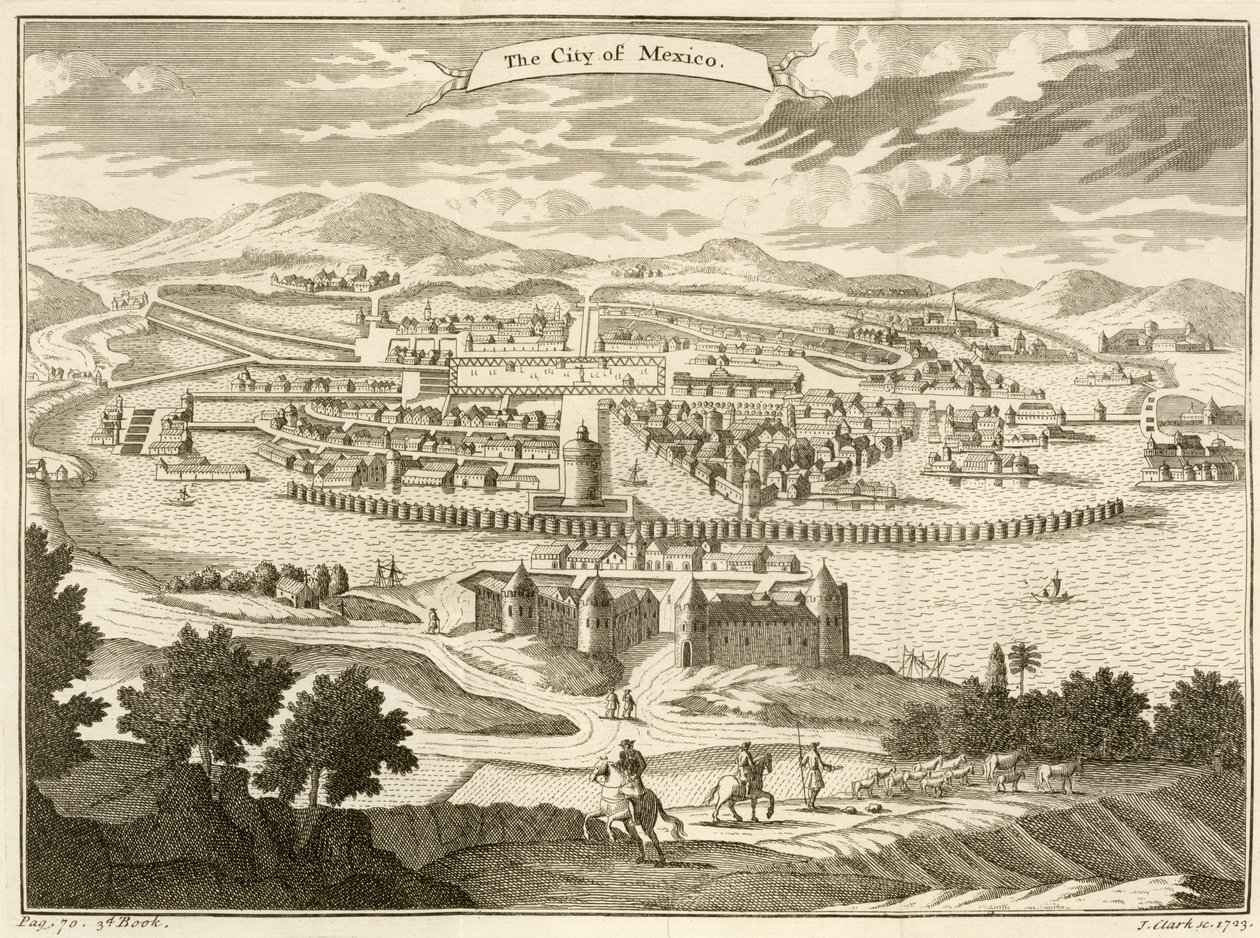 La città del Messico, 1723 da John Heaviside Clark
