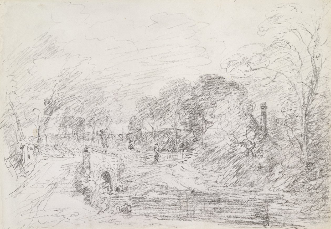 Un ponte vicino a Salisbury Court, c.1829 da John Constable