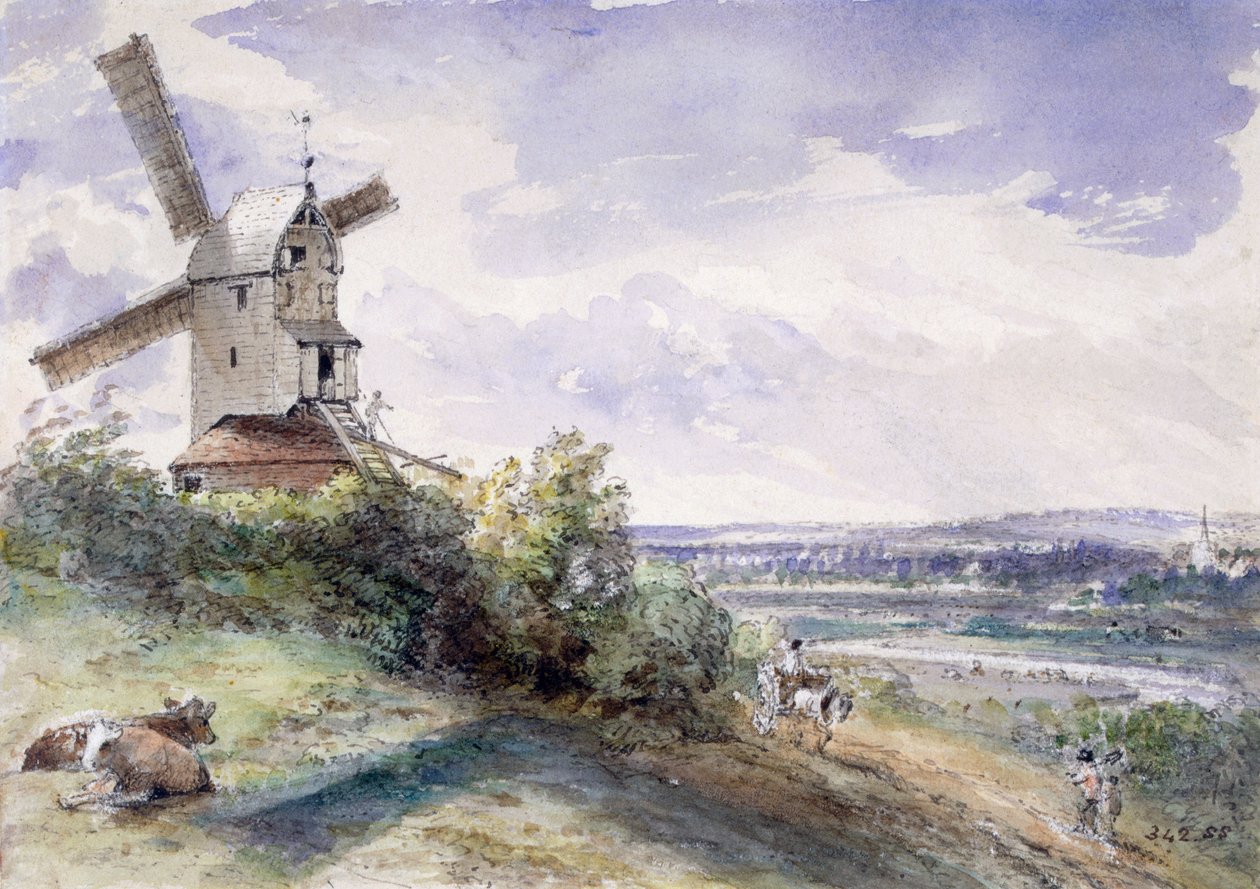 Un mulino a vento a Stoke by Nayland, vicino a Ipswich, Suffolk, 1814 da John Constable