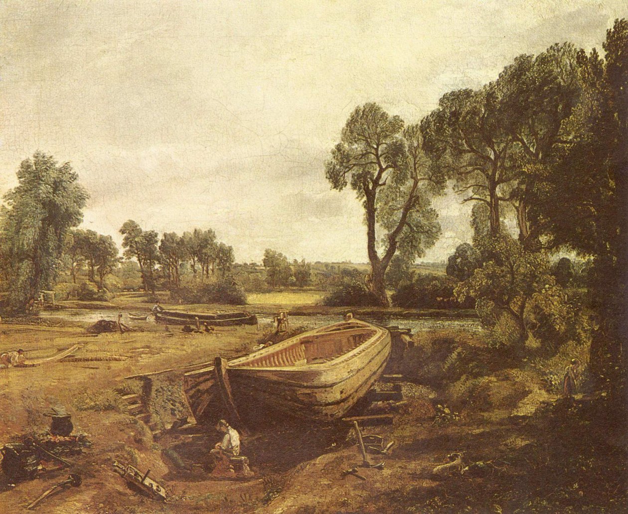 Costruzione di barche a Flatford da John Constable