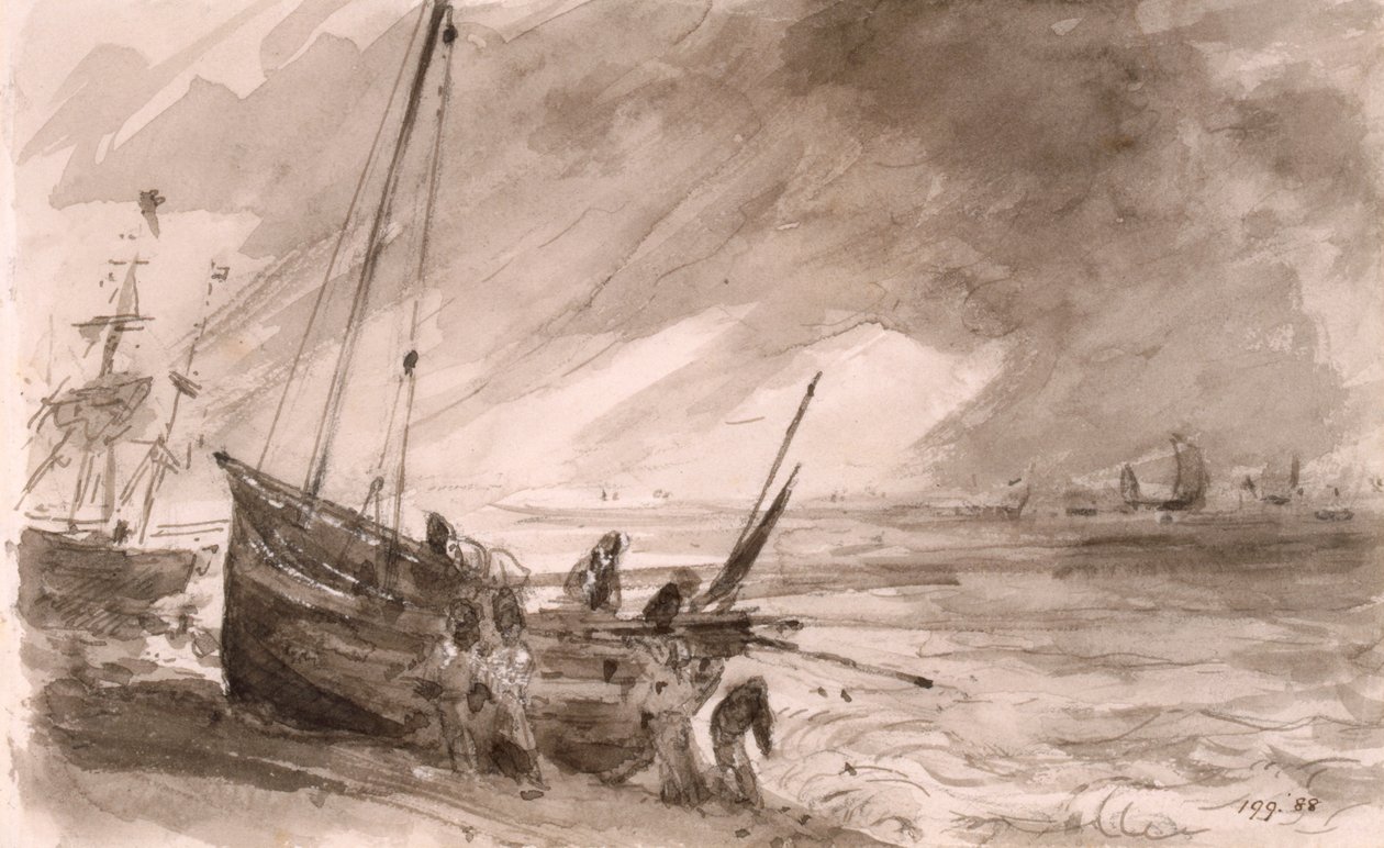 Scena costiera di Brighton, c.1828 da John Constable