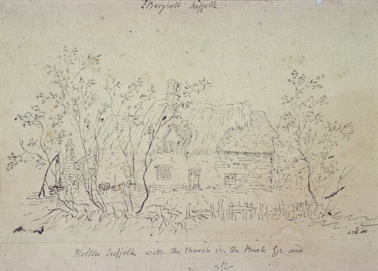 Cottage a East Bergholt, con un pozzo da John Constable