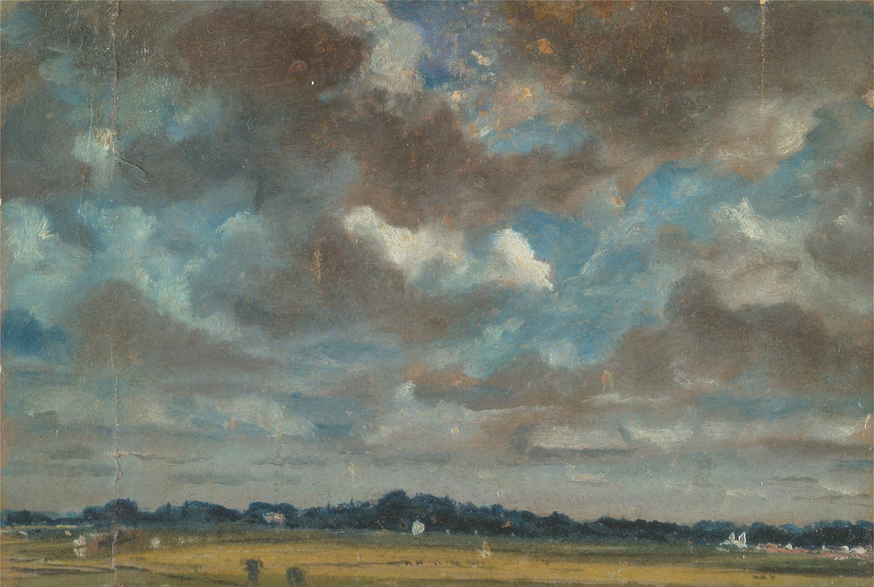 Paesaggio esteso con nuvole grigie da John Constable