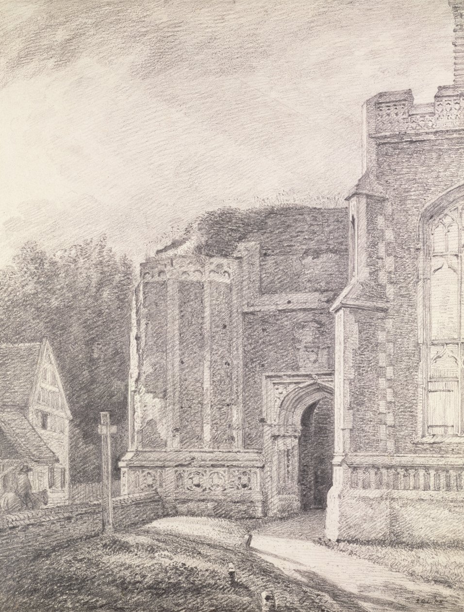 Arco sud della torre in rovina della Chiesa di East Bergholt da John Constable