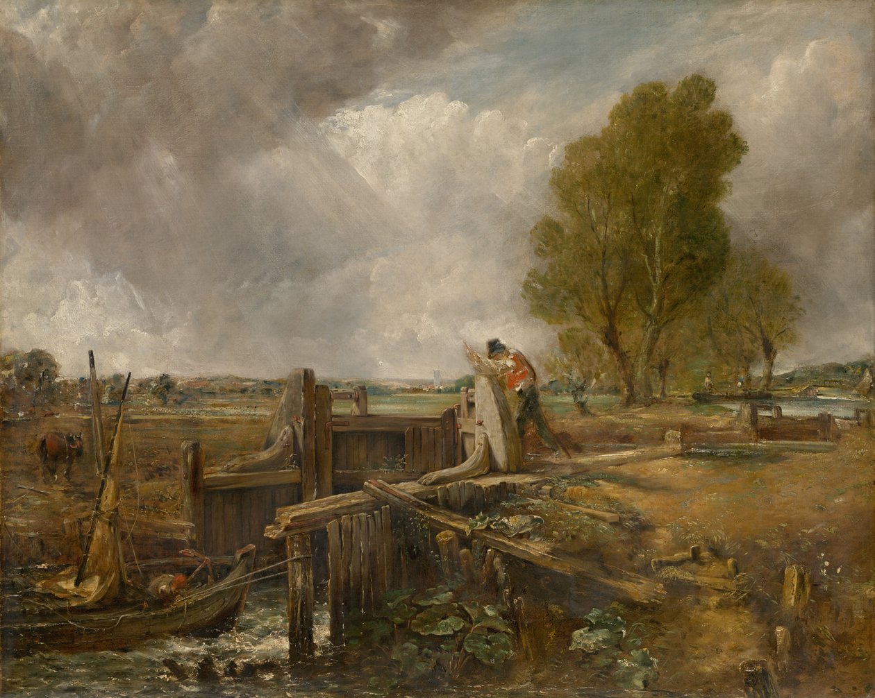 Studio di una barca che passa una chiusa da John Constable