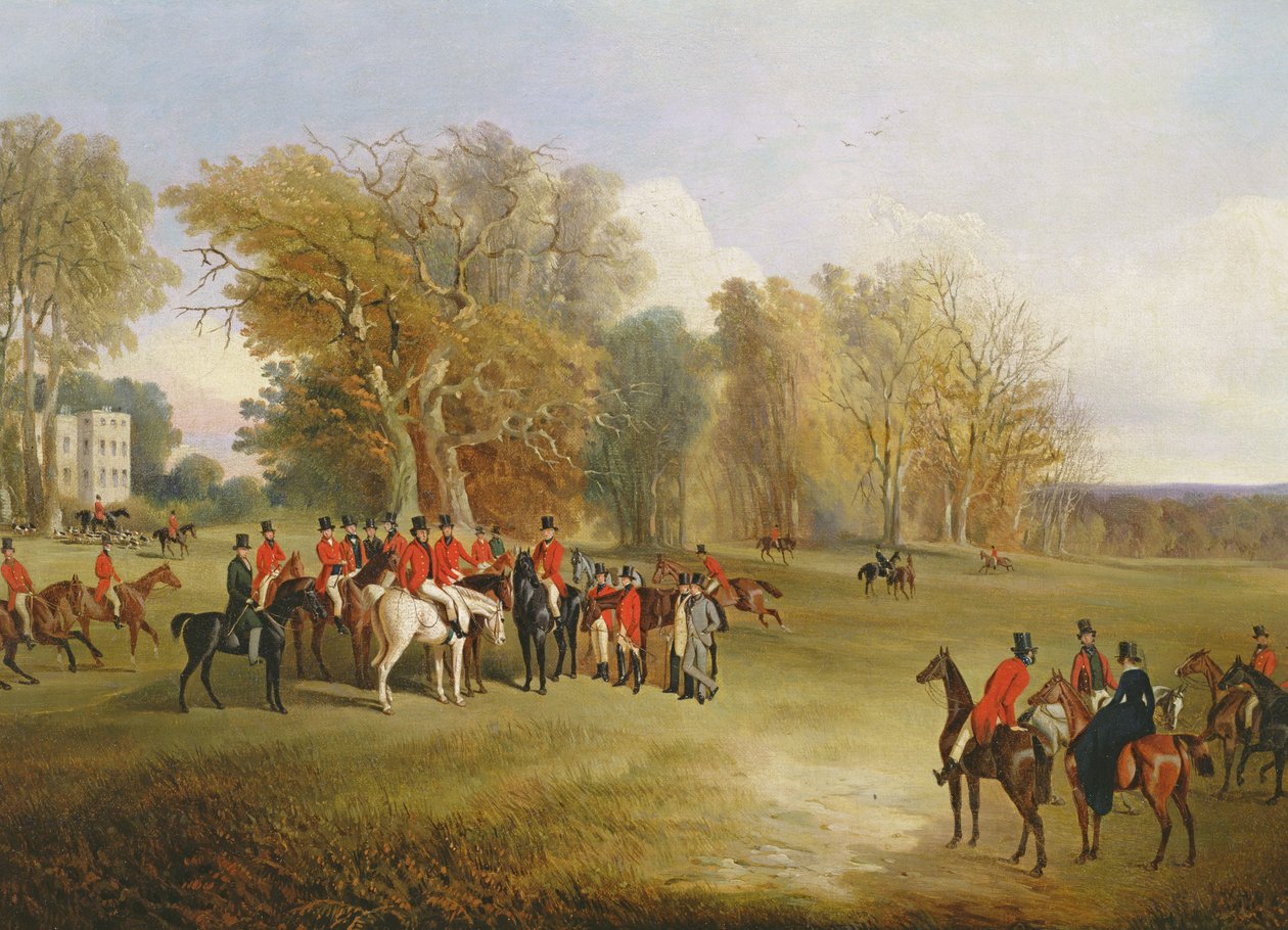 Un incontro di caccia in un parco con una casa di campagna da John Dalby