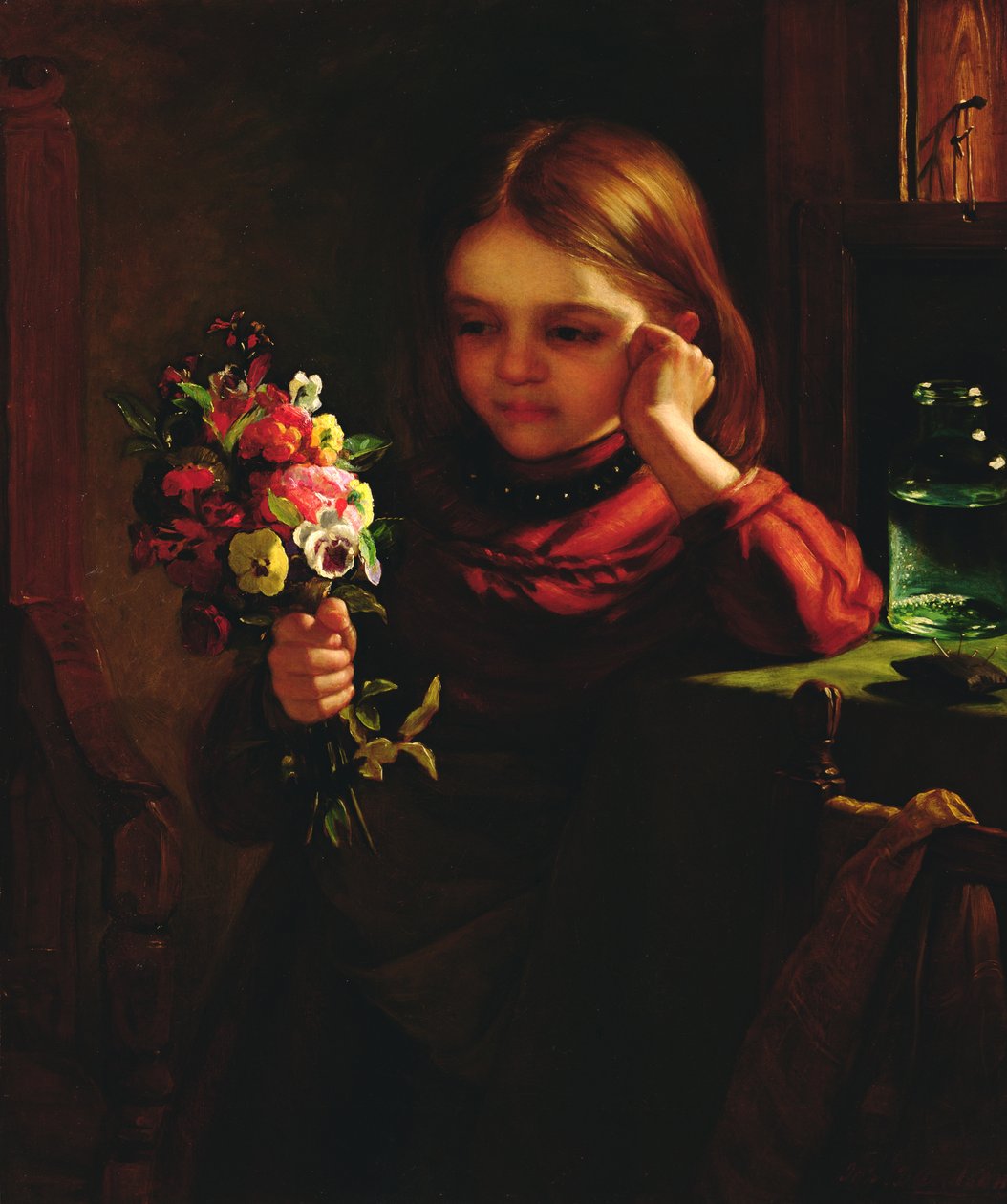 Ragazza con fiori da John Davidson