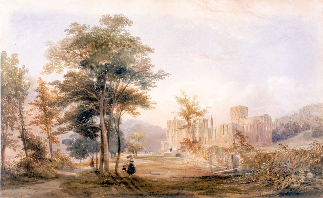 Brinkburn Grange, Northumberland e rovine del priorato da John Dobson