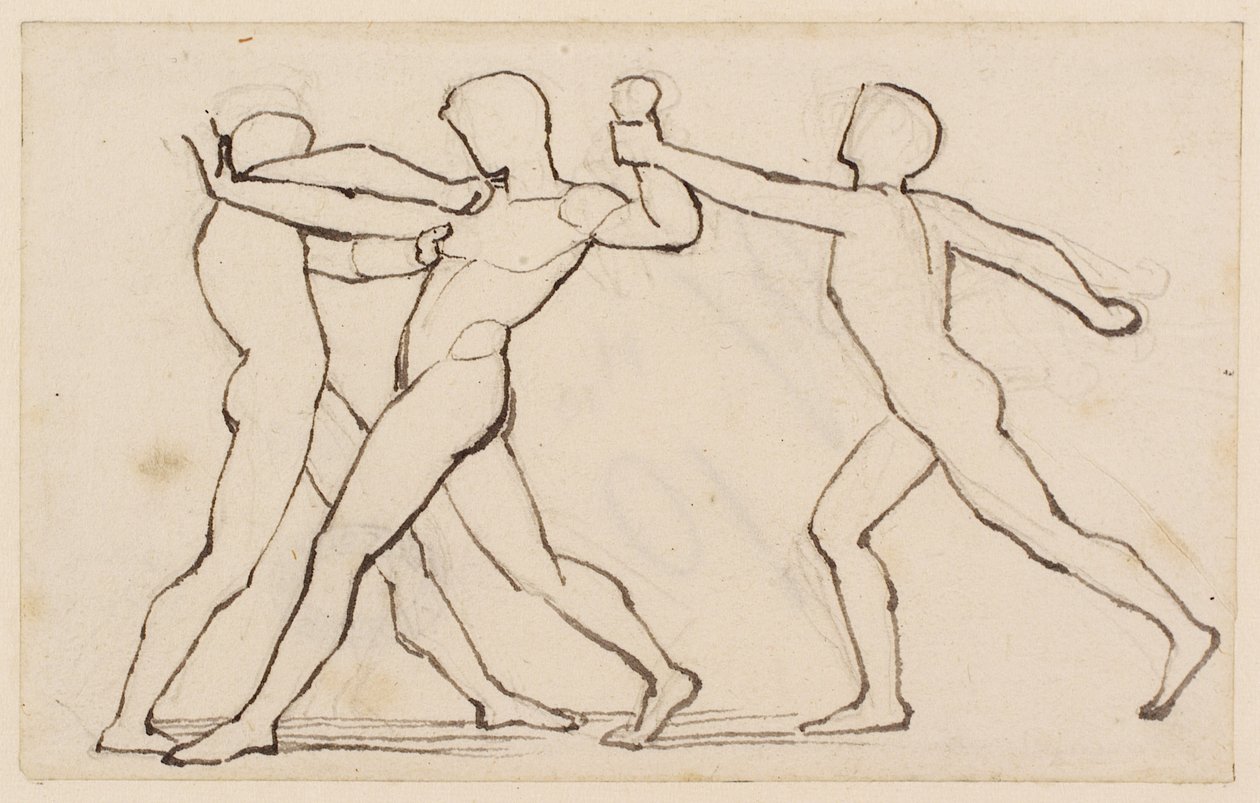 Un gruppo di tre figure di lotta da John Flaxman