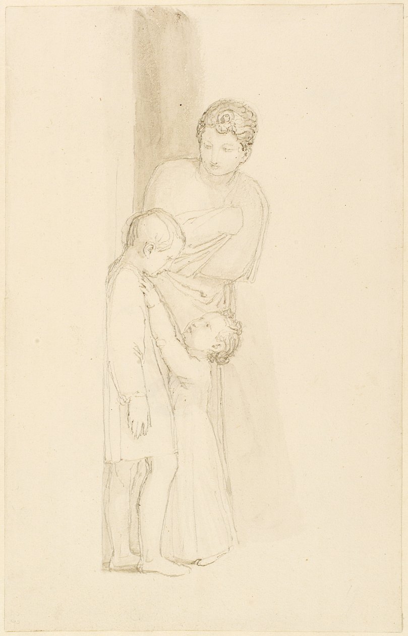 Una donna dietro un bambino piccolo da John Flaxman