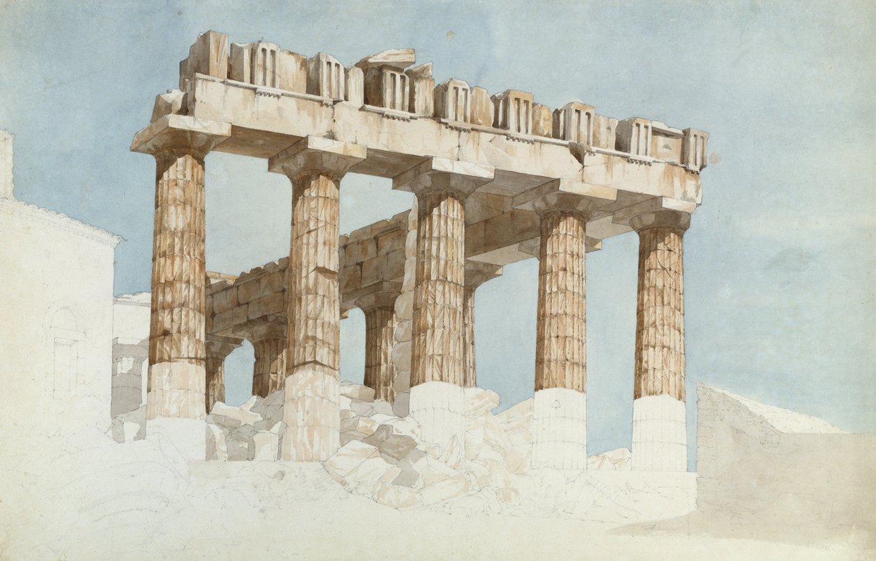 Il lato est e sud del Partenone, c.1813 da John Foster